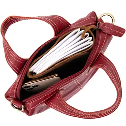 Жіноча шкіряна сумка на блискавці Vintage 25х27х5 см sum0013989 - мініатюра 4