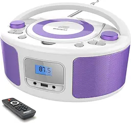 Дитячий портативний CD-плеєр WISCENT з Bluetooth, FM, USB та навушниками