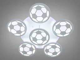 Сучасна LED люстра футбольний м`яч, 105W, біла - мініатюра 2