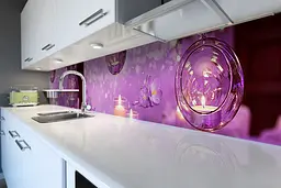 Кухонний фартух Бліки вінілова наклейка ПВХ свічки Абстракція Фіолетовий 65х250 см Happy Pocket Z180788 - мініатюра 6