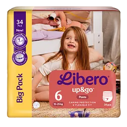Підгузки-трусики Libero Up&Go 6 (15-25 кг), 34 шт. - мініатюра 2