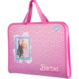 Папка-портфель Yes Barbie FC на блискавці з тканинними ручками рожева (492240) - мініатюра 2
