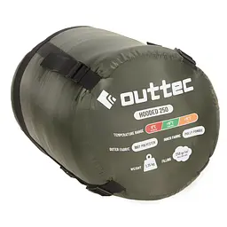 Спальний мішок ковдра Outtec демісезон з капюшоном хакі - мініатюра 5