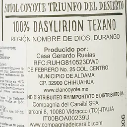 Сотол Coyote Triunfo Del Desierto Durango, 43%, 0.7 л - мініатюра 5