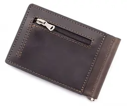 Шкіряний чоловічий затискач для грошей GRANDE PELLE 12х8х1 см acs0027522 - мініатюра 2