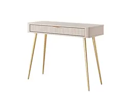 Стіл туалетний Perfect Home Ланте / Lante 1S/100 з 1 шухлядою і золотими ніжками Беж (PFH-091169) - мініатюра 5