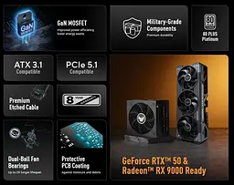 Блок живлення ASUS TUF Gaming 1000W 80+ Platinum (90YE0101-B0NA00) Black - мініатюра 10