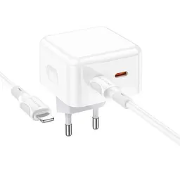 МЗП Borofone BA76A Source PD35W (2USB-З) + кабель Type-C to Lightning White - мініатюра 3