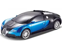 Машинка Трансформер Bugatti Size 18 см Robot Car синя з пультом - мініатюра 6