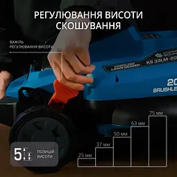 Газонокосарка акумуляторна Konner & Sohnen без АКБ та ЗП KS 33LM-20V - мініатюра 11