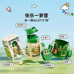 Дитячий термос-пляшка для води XiaomiJEKO Children's Insulated Cup 560ml Camping Squad - мініатюра 5