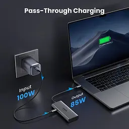 Док-станція USB3.1 Type-C --> HDMIx2 4K60Hz (8k30Hz)/USB 3.0x2/Type-C/PD 100W CM498 6 in 1 Ugr - мініатюра 8