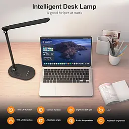 Настільна LED-лампа на стійці з таймером та USB-портами - мініатюра 6