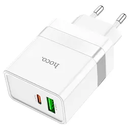 Мережевий зарядний пристрій Hoco N21 PD30W+QC3.0 White [74922] - мініатюра 2