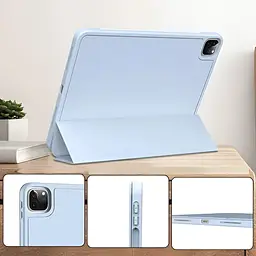 Чохол-книжка BeCover Tri Fold Soft TPU з кріпленням Apple Pencil для Apple iPad Pro 11 2020/2021/2022 Light Blue (711112) - мініатюра 3