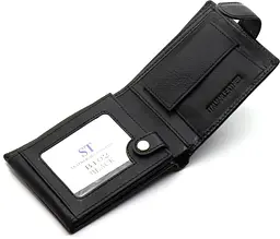 Класичне чоловіче портмоне з натуральної шкіри ST Leather ST102 чорне 9,5 см - мініатюра 7