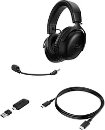 Гарнітура HyperX ігрова Cloud III WL/USB-A/USB-C чорний (77Z45AA) - мініатюра 7