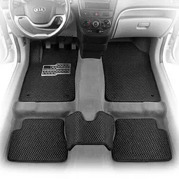 Килимки у салон EVA для Kia Picanto 2004-2011 з підп'ятником Чорно-Чорний кант 5 шт