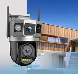 Вулична 4G камера SC23-G 8Мп 2 об'єктиви підтримка SIM-карт віддалений перегляд сигналізація обертання - мініатюра 4