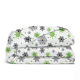 Дитяча постільна білизна в ліжечко SNOWFLAKES CS8, зелений (SnowflakesGreenGreyWhite_Summer_140) - мініатюра 4