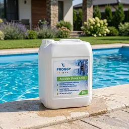 Шоковий швидкодіючий альгіцид для басейну Froggy Algicide Shock L230 проти водоростей, 20 л
