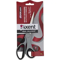 Ножиці офісні Axent Duoton 18см сіро-чорні (10) (200) 6301-01