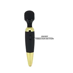 Класичний вібратор Pretty Love Power Wand Black Gold - мініатюра 7