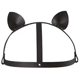 Маска кішечки Bijoux Indiscrets Maze - Cat Ears Headpiece Black, екошкіра