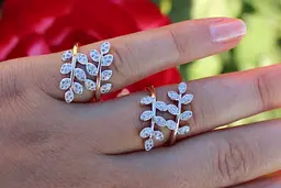 Кільце Xuping Jewelry з родієм подвійна гілка р 19 золотисте - мініатюра 2