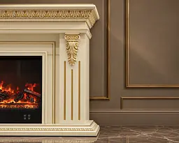 Електричний камін Monaco Ivory 1500 Вт з порталом, звук потріскування дров (10080156) - мініатюра 6