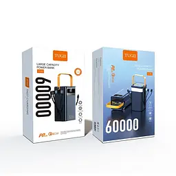 Павербанк 60000мА·ч Power Bank 4USB 2Type-C PD зі швидкою зарядкою до 22.5W та кабелю Type-C та Lightning портативний зарядний пристрій акумулятор WUW TUGII Y106 - мініатюра 3