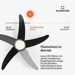 Стельовий вентилятор Klarstein Bolero Smart 55 Вт Чорний (10046083) - мініатюра 9