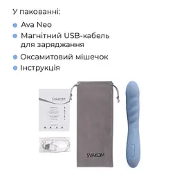 Смарт-вібратор з пульсацією Svakom Ava Neo Cornflower Blue, 15 режимів роботи, водонепроникний - мініатюра 9