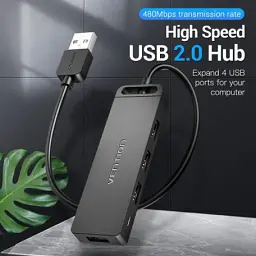 Концентратор Vention USB 2.0 to 4xUSB 2.0 black (CHMBB) - мініатюра 3