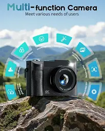 Цифровий фотоапарат 4K 50 МП із поворотним дисплеєм і картою 32 ГБ - мініатюра 6