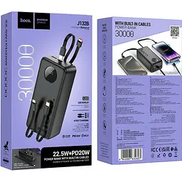 Зовнішній акумулятор Hoco J132B Sabio 30000mAh 22.5W Black [142576] - мініатюра 4