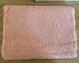 Простирадло махрове жакардове Parisa Home Premium 200х220 щільність 470 г/м2 персикове - мініатюра 4