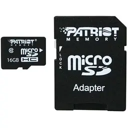Карта пам'яті Patriot MicroSDHC 16GB LX UHS-I Class 10 + Adapter SD (PSF16GMCSDHC10)