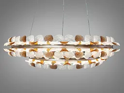 Дизайнерська підвісна LED люстра Diasha MD2511/800CG з подвійним кільцем і декоративною підсвіткою 80 см - мініатюра 3