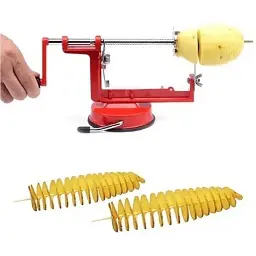Машинка для нарізання картоплі та овочів спіраллю Spiral Potato Chips Red (do144) - мініатюра 2