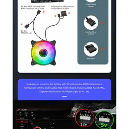 Кулер до корпусу Gamemax FN-12Rainbow-Q-Infinity - мініатюра 12