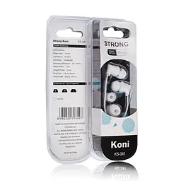 Провідні навушники Koni strong with mic KS-341, 3.5mm, 1.2m, white - мініатюра 2