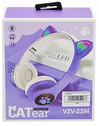 Повнорозмірні навушники бездротові No Brand Cat Headset M23 Bluetooth з RGB підсвічуванням та котячими вушками Blue - мініатюра 4