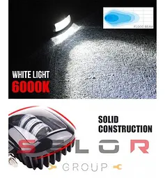 Додаткова LED Фара Квадрат 120x100x60 мм з ДХО 45W 15W x 3 10-30V (Кріплення знизу) - мініатюра 2