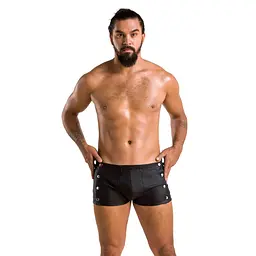 Чоловічі шкіряні боксери із заклепками Passion 048 SHORT DAVID L/XL Black - мініатюра 3
