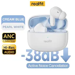 Bluetooth-навушники Realfit F3 з активним шумопоглинанням. Білі  - мініатюра 2