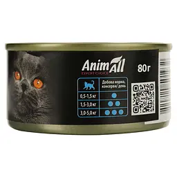  Вологий корм для котів AnimAll ніжний мус із тунця 80 г - мініатюра 3