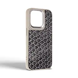 Кожаный чехол для Apple iPhone 14 Pro, Harder Virgin Mermaid, серый, термополиуретан ТПУ + экокожа с морской чешуйчатой текстурой, панель, защита корпуса, противоударный, микрофибра, рамка вокруг камеры, защита всего корпуса, (ARM76828) - мініатюра 2