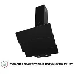 Витяжка декоративна похила Perfelli DNS 6482 D 850 BL LED - мініатюра 3