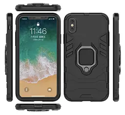Чохол бампер Primolux Ring Armor для Apple iPhone X / iPhone Xs Black - мініатюра 4